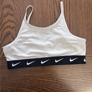 Nike Dri-FIT White Bra with Black Accents